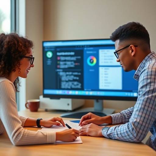 Screenshot of two team members co-authoring a document in ConnectSphere Teams